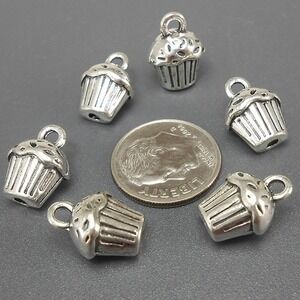 8pcs Cupcake Charms party birthday bakery dessert, jewelry making‎ supplies